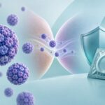 Ilustración médica sobre transmisión y prevención del VPH