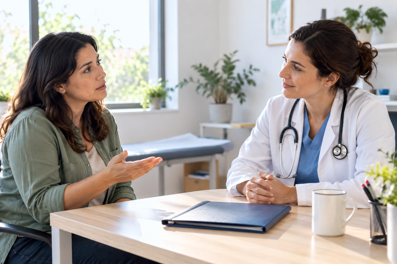 Representación médica de alteración tiroidea con TSH elevada y T4 normal
